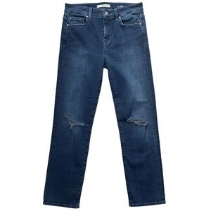 FIDELITY Cher High Rise Slim Straight Ripped Knee Denim Jeans Eclipse Size 27